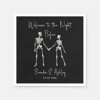 The Night Before Rehearsal Dinner Napkins Black
