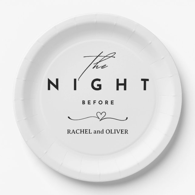 The Night Before Rehearsal Dinner Paper Plates (Front)
