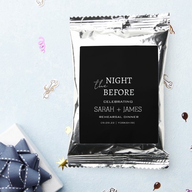 the Night Before Rehearsal Dinner Party Black  Coffee Drink Mix (Packets)
