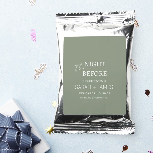 the Night Before Rehearsal Dinner Party Sage Green Coffee Drink Mix (Packets)