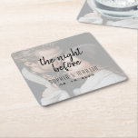 The Night Before Rehearsal Dinner Photo Square Paper Coaster at Zazzle