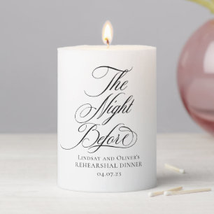 The Night Before Rehearsal Dinner Pillar Candle
