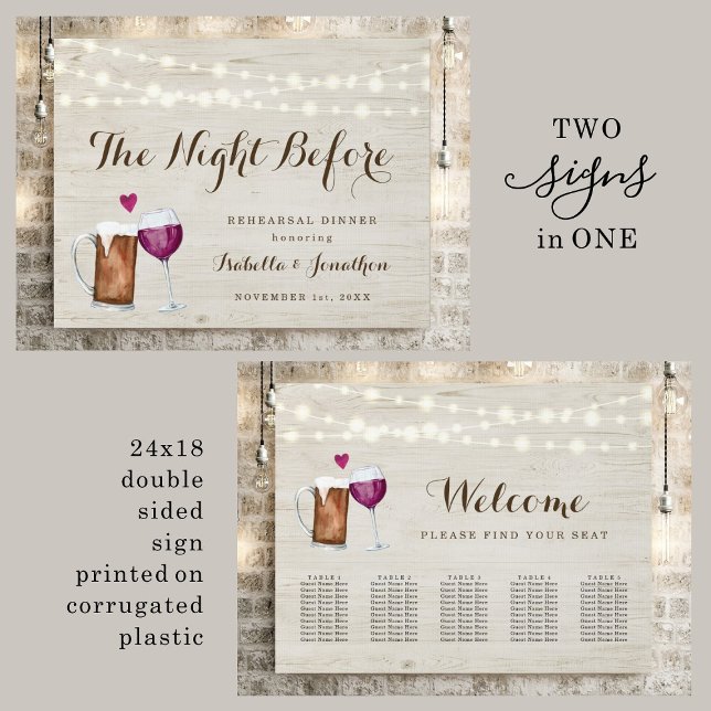 The Night Before Rehearsal Dinner & Seating Chart Sign (Creator Uploaded)