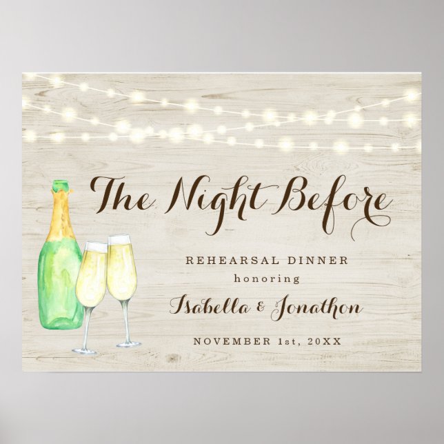 The Night Before Rehearsal Dinner Sign (Front)
