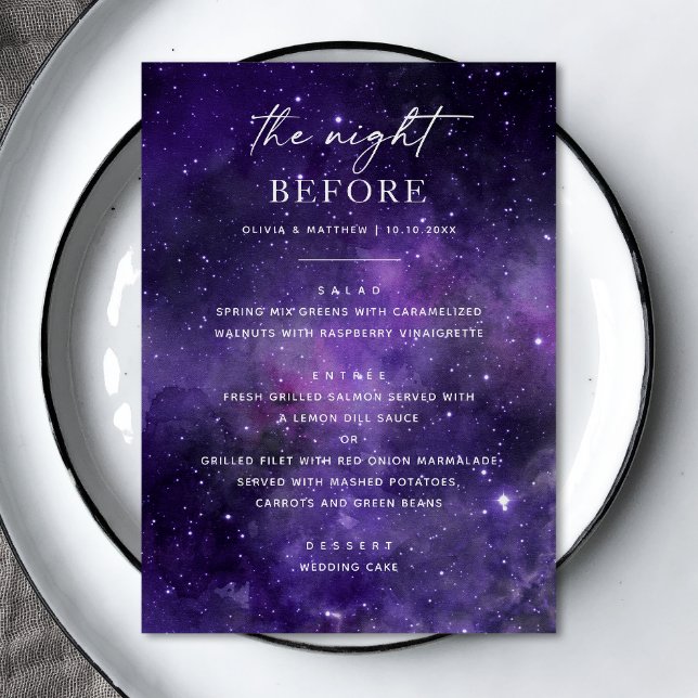 The Night Before Rehearsal Dinner | Space Wedding Menu (Creator Uploaded)