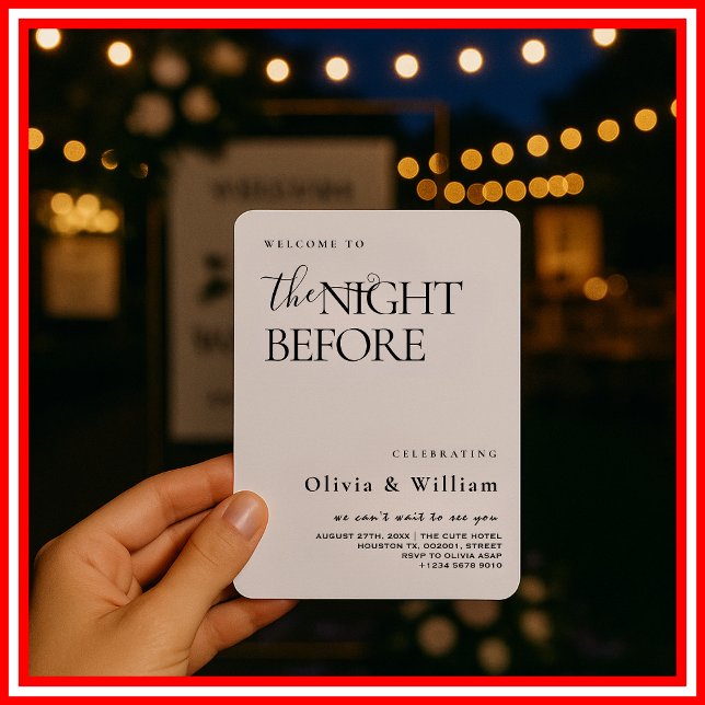 The Night Before Rehearsal Dinner Wedding Welcome Invitation (Creator Uploaded)