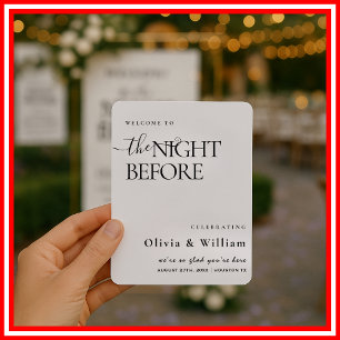 The Night Before Rehearsal Dinner Wedding Welcome Invitation