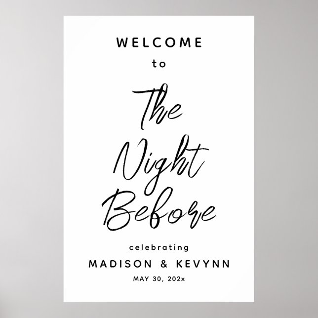 The Night Before Rehearsal Dinner Welcome Poster (Front)