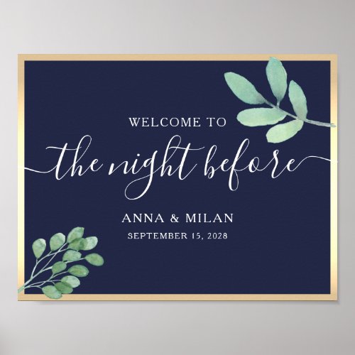 The Night Before Rehearsal Dinner Welcome Poster