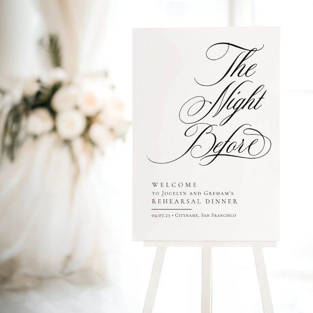 The Night Before Rehearsal Dinner Welcome Sign (The Night Before Welcome Sign For Rehearsal Dinner)