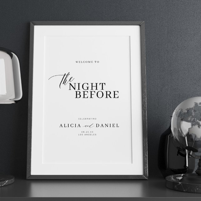 The night before rehearsal dinner welcome sign (Creator Uploaded)