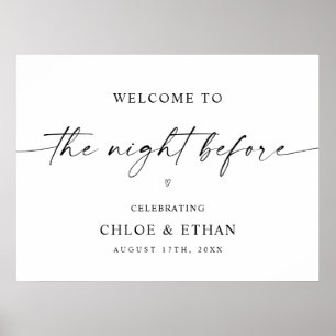 The Night Before Rehearsal Dinner Welcome Sign