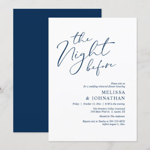 The Night Before Romantic Wedding Rehearsal Dinner Invitation