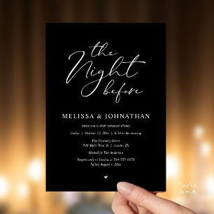 The Night Before Romantic Wedding Rehearsal Dinner Invitation
