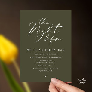 The Night Before Romantic Wedding Rehearsal Dinner Invitation