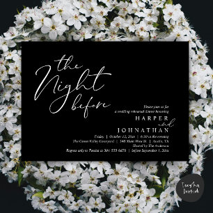 The Night Before Romantic Wedding Rehearsal Dinner Invitation