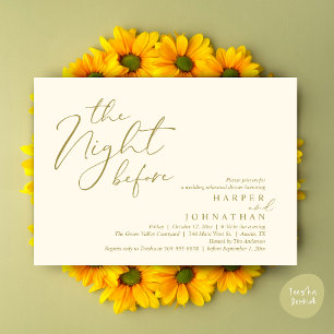 The Night Before Romantic Wedding Rehearsal Dinner Invitation