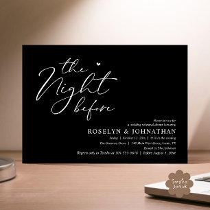 The Night Before Romantic Wedding Rehearsal Dinner Invitation