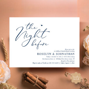The Night Before Romantic Wedding Rehearsal Dinner Invitation