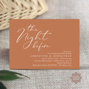The Night Before Romantic Wedding Rehearsal Dinner Invitation