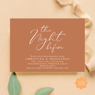 The Night Before Romantic Wedding Rehearsal Dinner Invitation