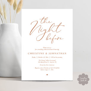 The Night Before Romantic Wedding Rehearsal Dinner Invitation