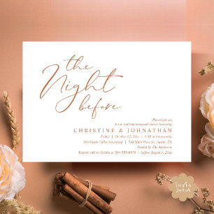 The Night Before Romantic Wedding Rehearsal Dinner Invitation