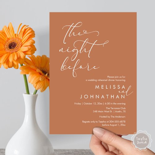 The Night Before Romantic Wedding Rehearsal Dinner
