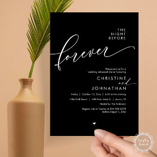 The Night Before Romantic Wedding Rehearsal Dinner Invitation