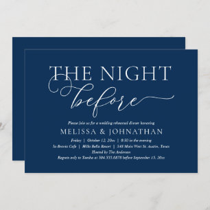 The Night Before Romantic Wedding Rehearsal Dinner Invitation
