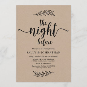 The night before, Rustic Kraft, Rehearsal Dinner Invitation