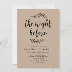 The night before, Rustic Wedding Rehearsal Dinner Invitation