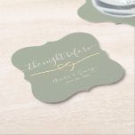 The Night Before Sage Green Rehearsal Dinner Paper Coaster at Zazzle