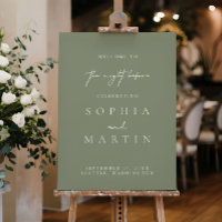 The Night Before Sage Green Wedding Welcome Sign