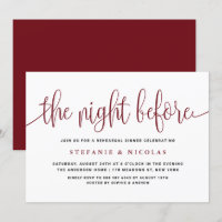 The Night Before Script Burgundy Rehearsal Dinner