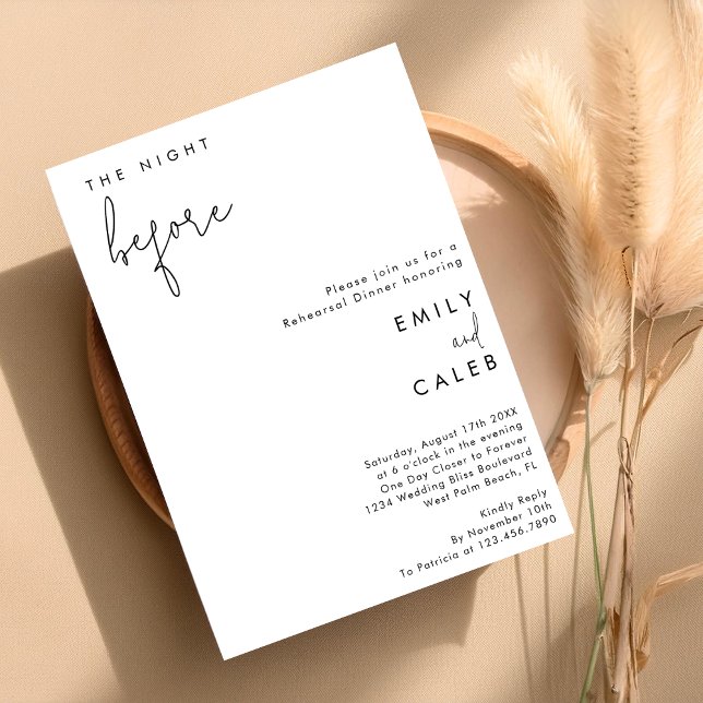The Night Before Script Chic Rehearsal Dinner   Invitation (Creator Uploaded)