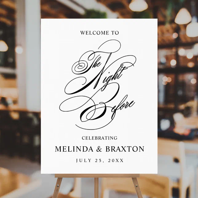 The Night Before Script Rehearsal Dinner Sign | Zazzle