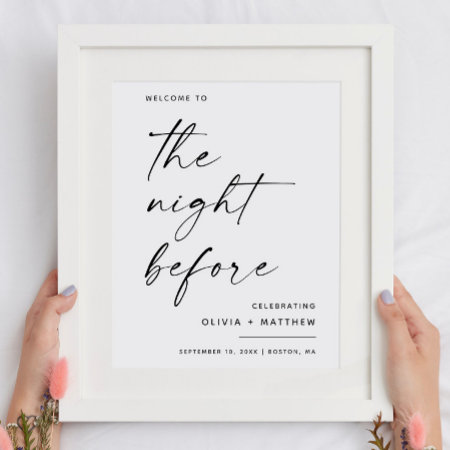 The Night Before. Script Rehearsal Dinner Welcome Poster