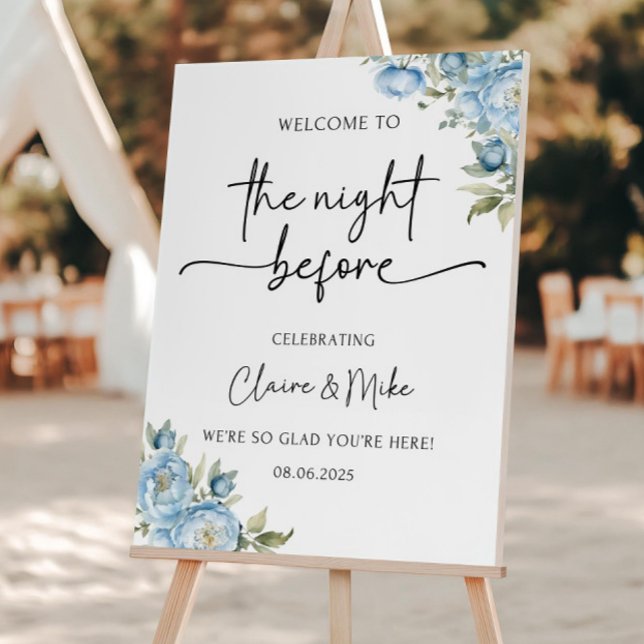 The Night Before Sign Dusty Blue Rehearsal Dinner  (Creator Uploaded)