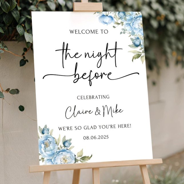 The Night Before Sign Dusty Blue Rehearsal Dinner  (Creator Uploaded)