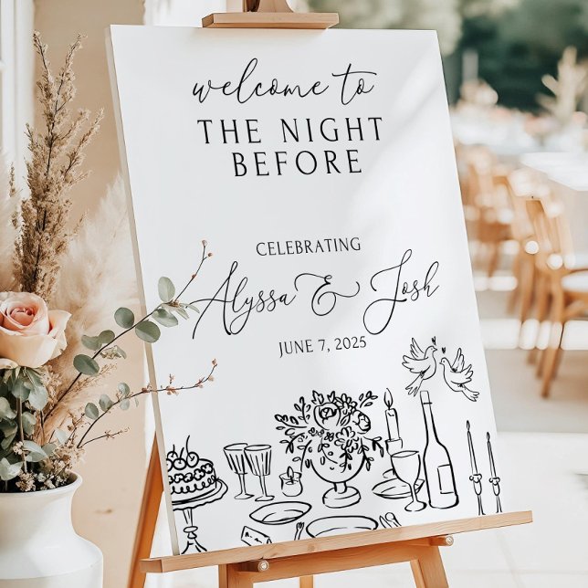 The Night Before Sign Hand Drawn Rehearsal Dinner  (Creator Uploaded)