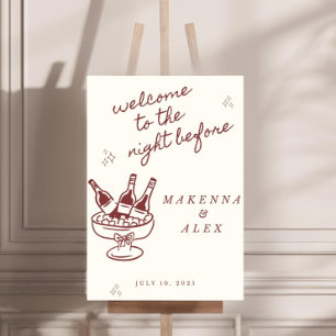 The Night Before Sign Template, Rehearsal Dinner