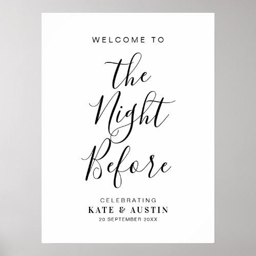 The night before simple wedding rehearsal sign