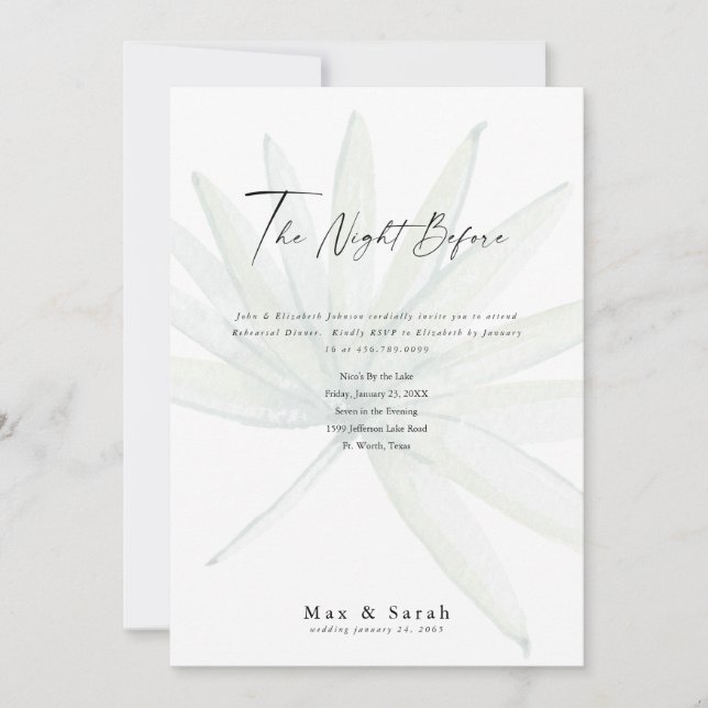 The Night Before Tropical Wedding Rehearsal Invitation (Front)