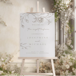 The Night Before Vintage Wedding Welcome Sign