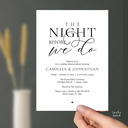 “The Night Before We Do” Modern Rehearsal Dinner