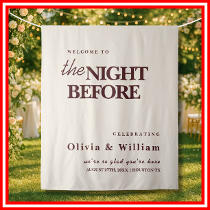 The Night Before Wedding Burgundy Backdrop