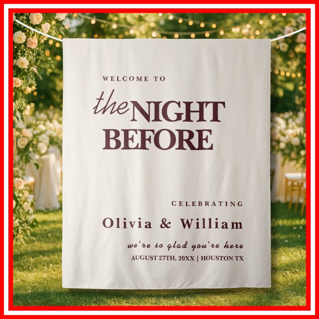 The Night Before Wedding Burgundy Backdrop (Creator Uploaded)