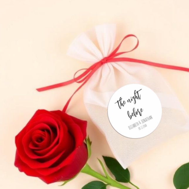 The Night Before Wedding Rehearsal Dinner Classic Round Sticker (Creator Uploaded)