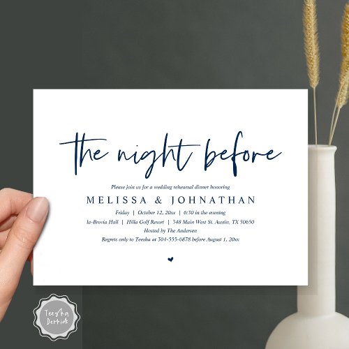 The Night Before Wedding Rehearsal Dinner Invitat Invitation